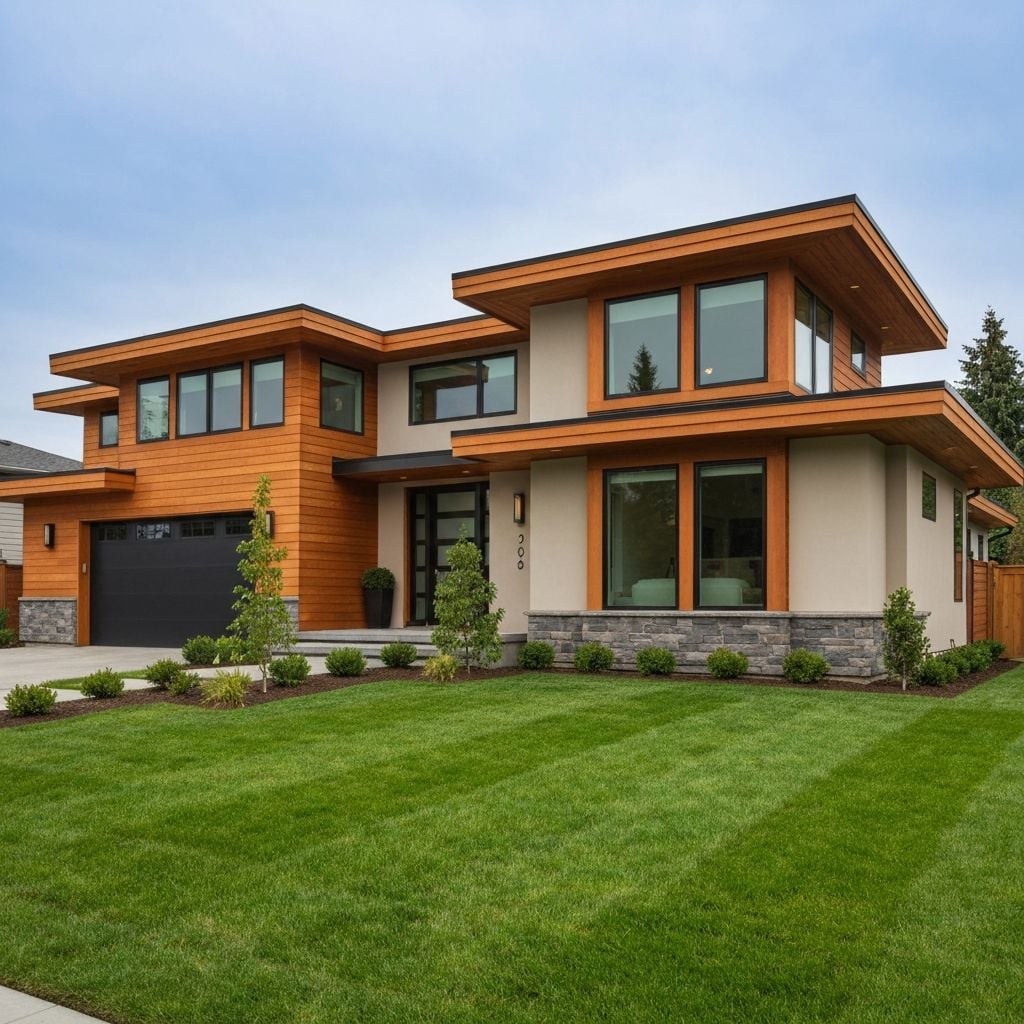 Modern residential house showcasing Alvarez Carpentry Corp's quality construction work