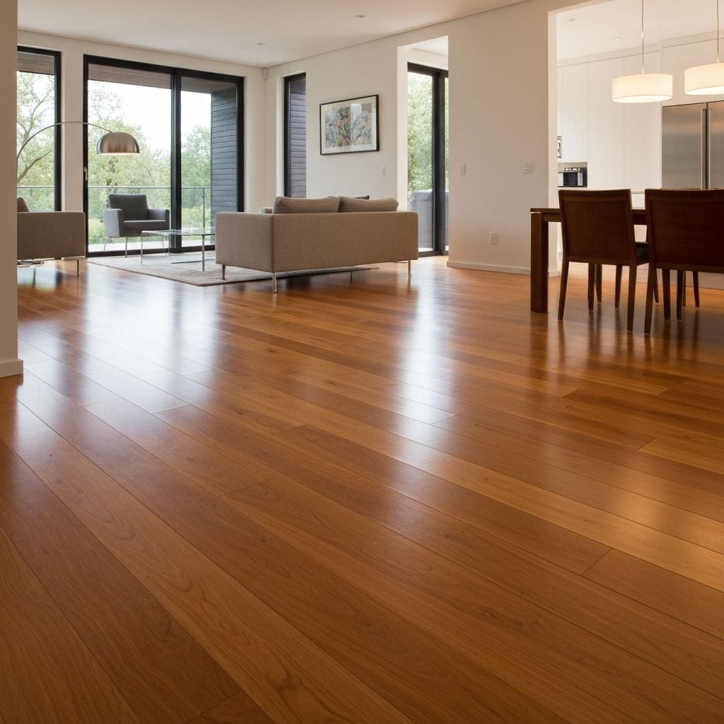 Interior Finishes project: Hardwood Floor Installation. Premium hardwood flooring throughout main living areas